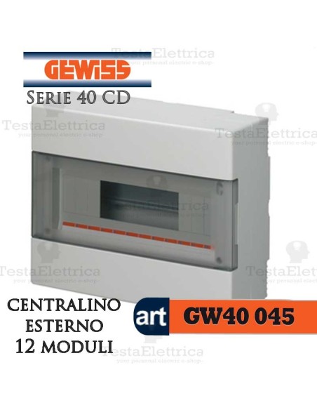 Centralino 24 moduli con morsettiera per quadri elettrici esterni 40046 Gewiss