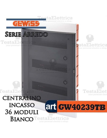 Centralino 36 moduli  per quadri elettrici incasso  Arredo Gewiss