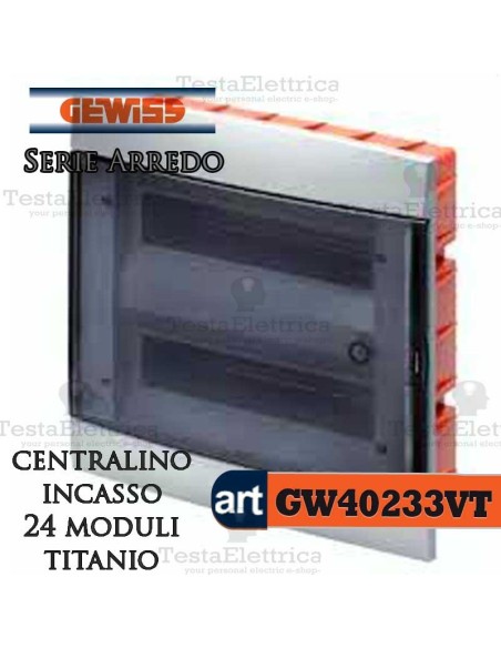 Centralino 24 moduli  per quadri elettrici incasso  Arredo Gewiss