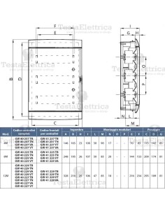 Centralino 12 moduli  per quadri elettrici incasso  Arredo Gewiss 2