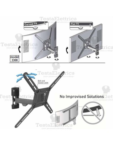 Staffa per TV curve max 69 Pollici Barkan