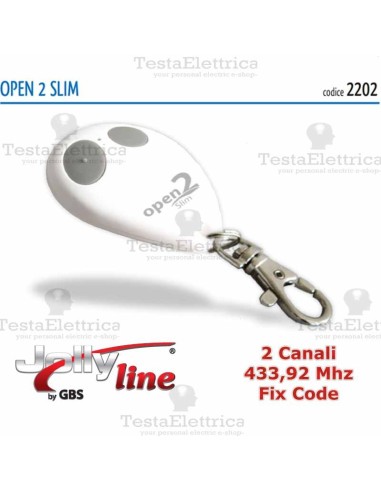 Telecomando universale programmabile Open slim 433 2 CH Gbs 