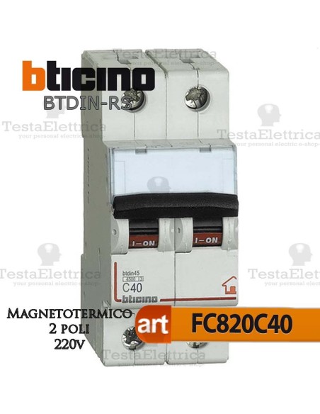 Interruttore magnetotermico 2P C40A  220V Bticino