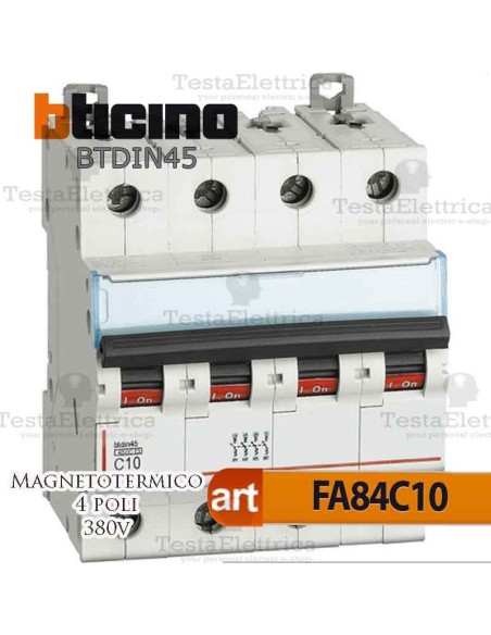 Interruttore magnetotermico 4P C10A  380V Bticino