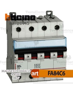 Interruttore magnetotermico 4P C6A  380V Bticino