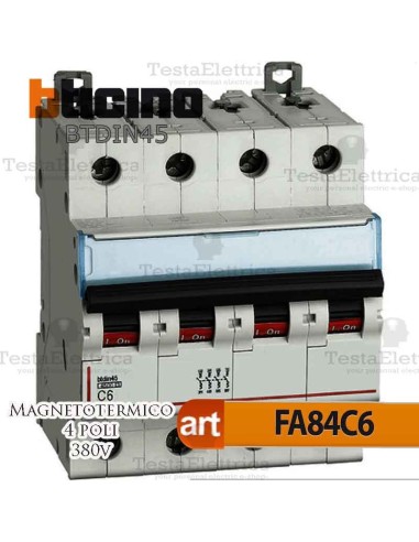 Interruttore magnetotermico 4P C6A  380V Bticino