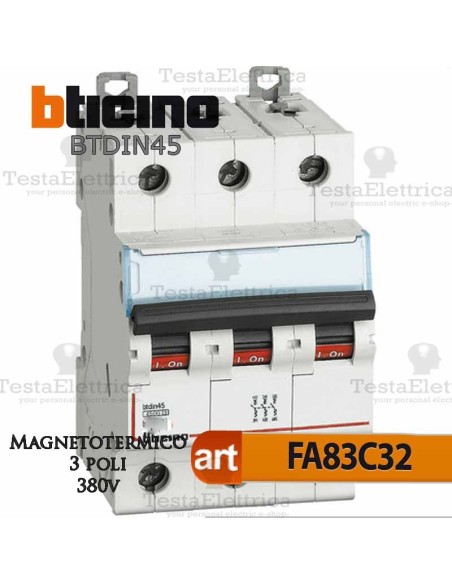Interruttore magnetotermico 3P C32A  380V Bticino