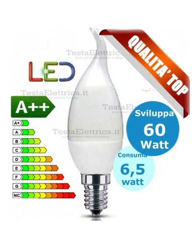 Lampadina a led colpo di vento 6,5 Watt E14 Stone