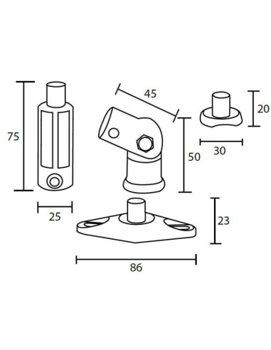 Coppia di staffe per casse acustiche universale  Gbs