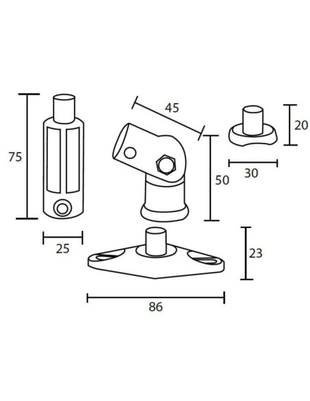 Coppia di staffe per casse acustiche universale  Gbs