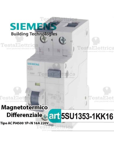 Interruttore Magnetotermico Differenziale 16A  220V Bticino