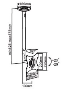 Staffa TV da soffitto GBC 2