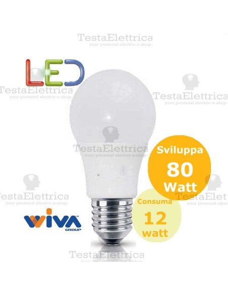 Lampadina a led  goccia 12 Watt E27 Basic Wiva