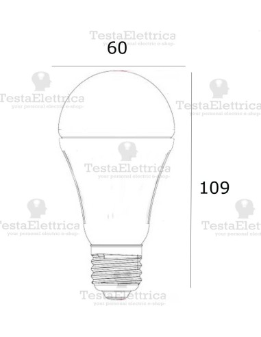 Lampadina a led  goccia 12 Watt E27 Basic Wiva