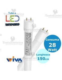 Tubo a led 150 cm 28 watt Led Tube Glass Wiva