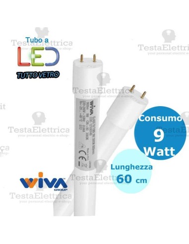 Tubo a led 60 cm 9 watt Led Tube Glass Wiva