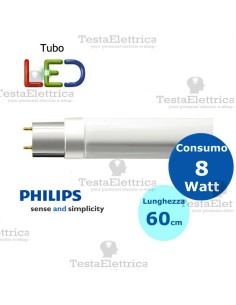 Tubo a led 60 cm 8 watt PVC Philips