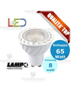 Lampada led GU10 220V 8 Watt MR16 Lampo