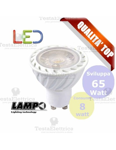 Lampada led GU10 220V 8 Watt MR16 Lampo