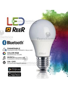 Lampadina a led  con Bluetooth RGB 6W E27 ReeR