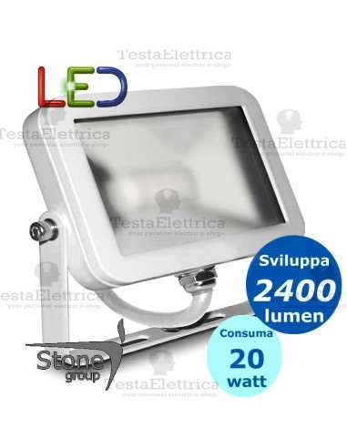Faro a Led 20 watt Cornice Bianca Stone
