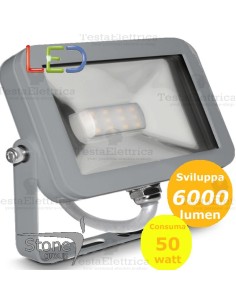 Faro a Led 50 watt Cornice Silver Stone 2