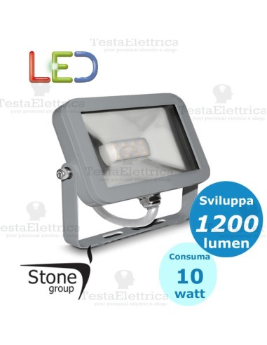 Faro a Led 10 watt Cornice Silver Stone
