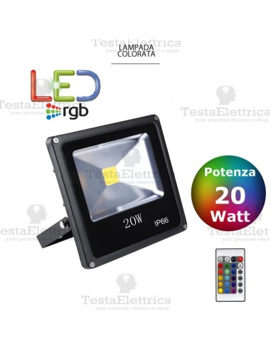 Faro a Led RGB slim 20 watt 