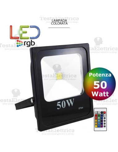 Faro a Led RGB slim 50 watt 