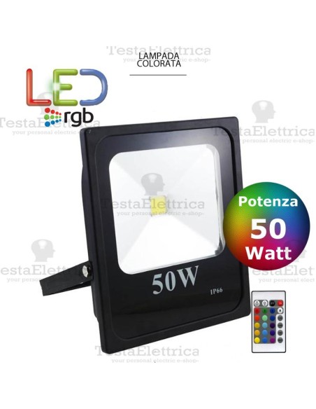 Faro a Led RGB slim 50 watt 