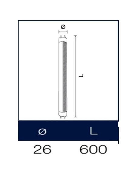 Tubo a led 60 cm T8 12 watt Dgk