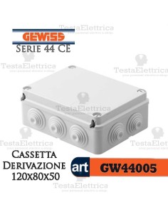 Cassetta di derivazione da parete   120x80x50  mm Gewiss