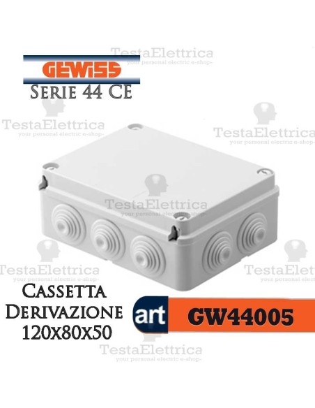 Cassetta di derivazione da parete   120x80x50  mm Gewiss