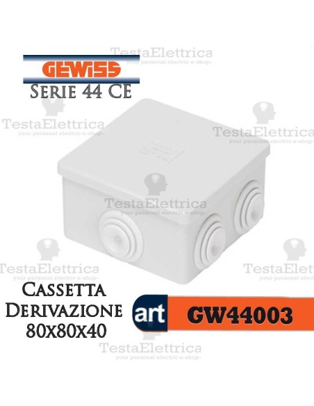 Cassetta di derivazione da parete  80x80x40 mm Gewiss