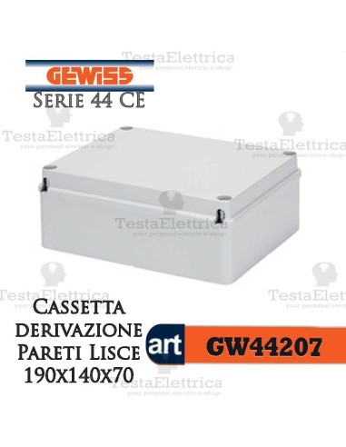 Cassetta di derivazione esterna pareti lisce  19x14x7 cm Gewiss