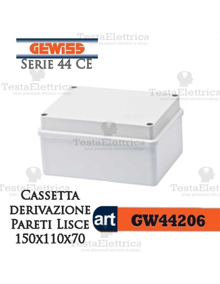 Cassetta di derivazione esterna pareti lisce  15x11x7 cm Gewiss
