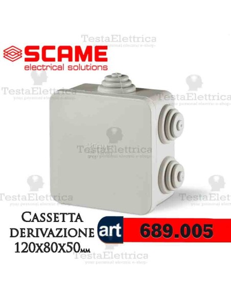 Cassetta di derivazione da parete   120x80x50  mm Scame
