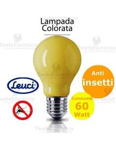 Lampada a incandescenza anti insetti goccia 60W E27 Leuci