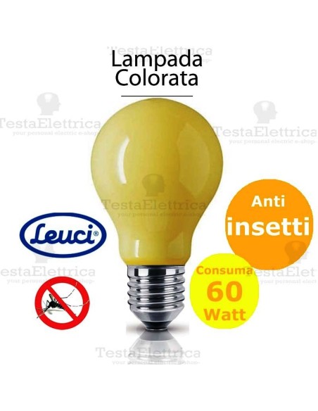 Lampada a incandescenza anti insetti goccia 60W E27 Leuci
