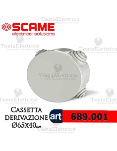 Cassetta di derivazione da parete   Ø  65 mm Scame