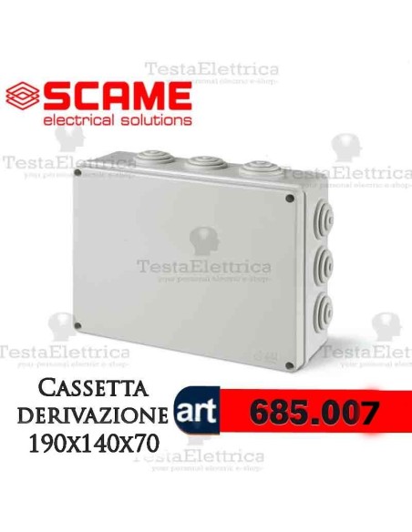Cassetta di derivazione da parete  190x140x70 mm Scame
