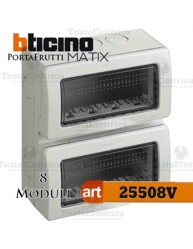 Calotta portafrutti 8 posti IP55 Idrobox Matix Bticino