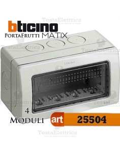 Calotta portafrutti 4 posti IP55 Idrobox Matix Bticino