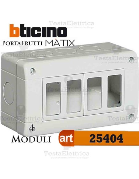 Calotta portafrutti 4 posti Idrobox Matix Bticino