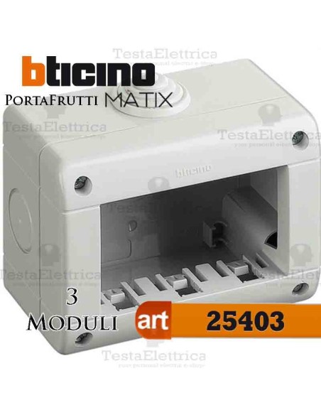 Calotta portafrutti 3 posti Idrobox Matix Bticino