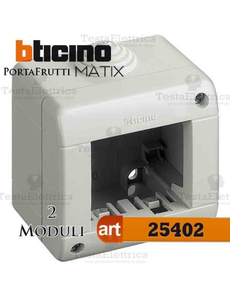 Calotta portafrutti 2 posti Idrobox Matix Bticino