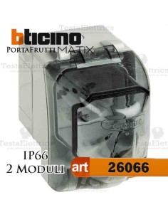 Calotta portafrutti 2 posti IP66 Idrobox Matix Bticino