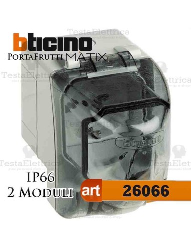 Calotta portafrutti 2 posti IP66 Idrobox Matix Bticino