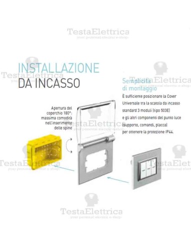 Custodia protettiva universale per placche portafrutti Bticino