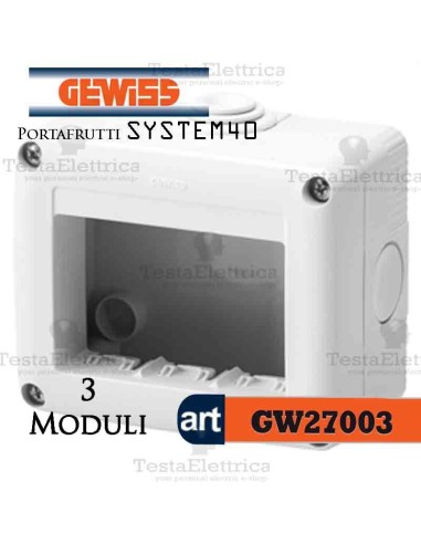 Cassetta portafrutti 3 posti Gewiss